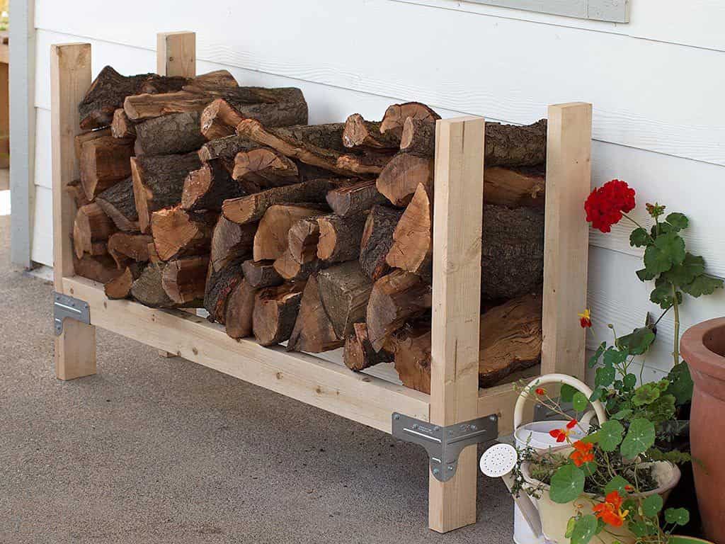Porch storage for firewood